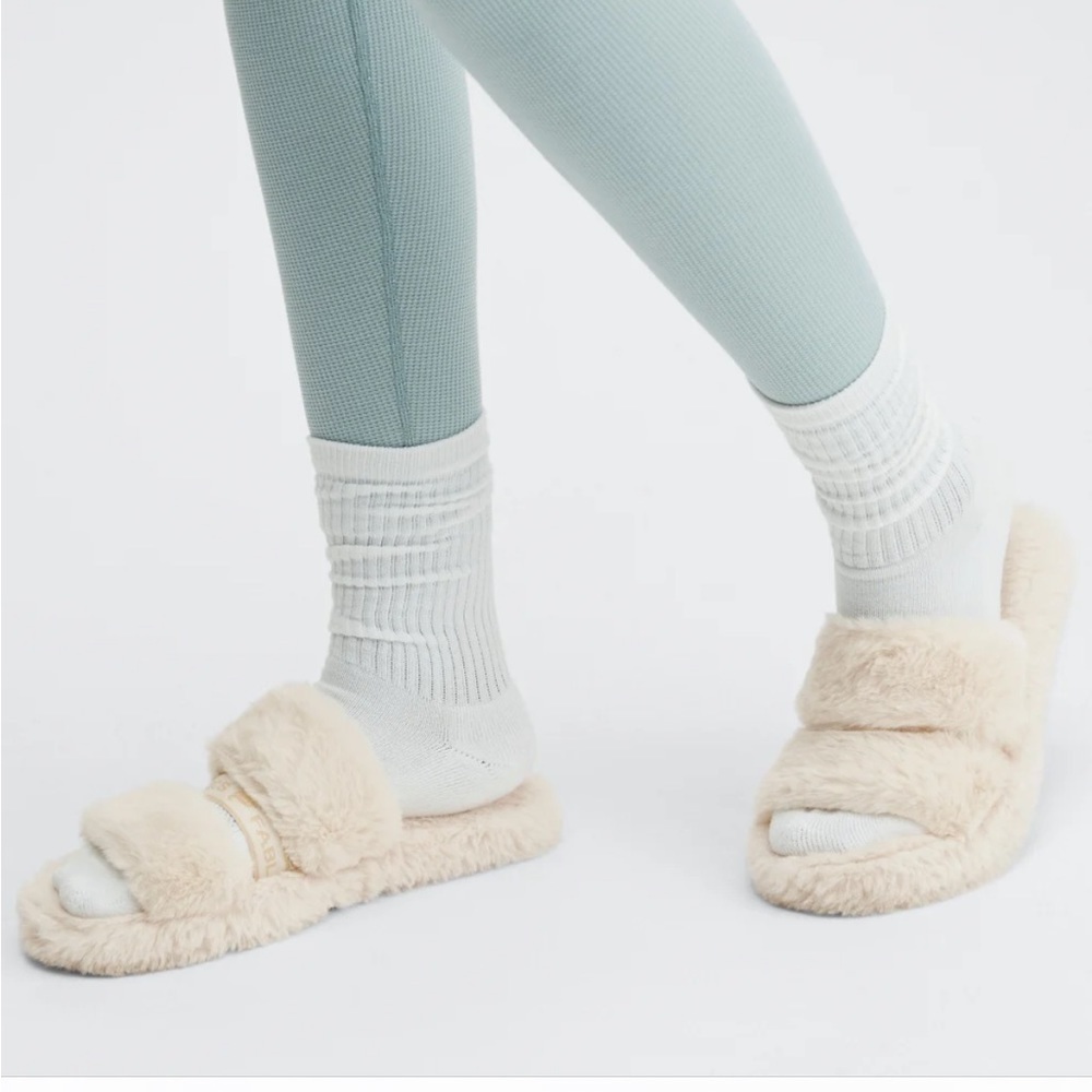 Fabletics slip on snug strap indoor outdoor slippers, new